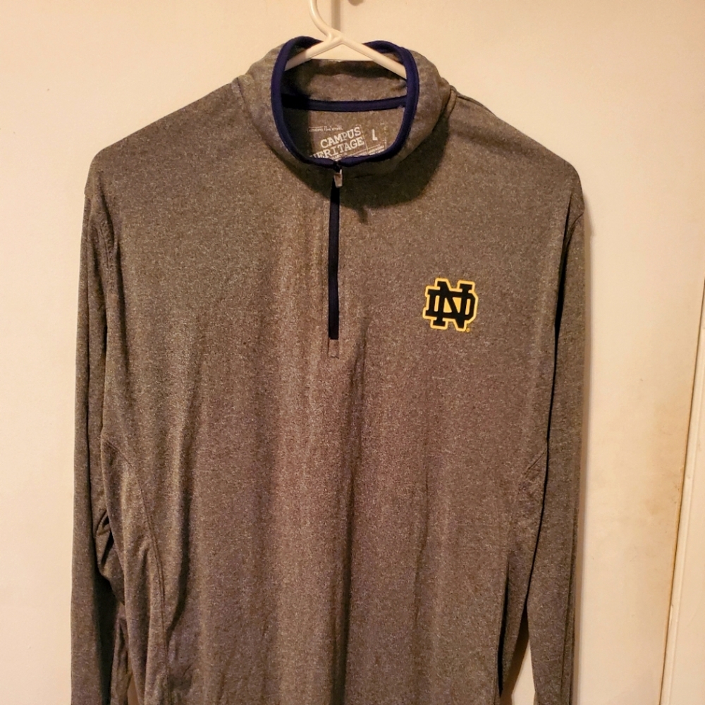 Notre Dame light weight half zip size Large